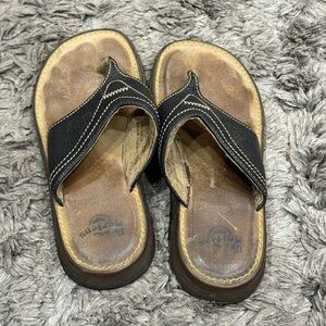 Dr. Martens AirWair Leather Thong Flip Flop Sandals Brown 5
